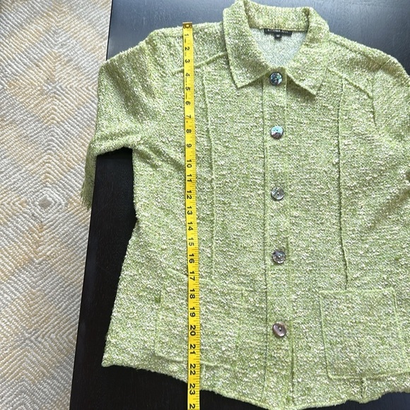 Cynthia Max Vintage Chartreuse Green cropped Blazer Jacket - Picture 8 of 9